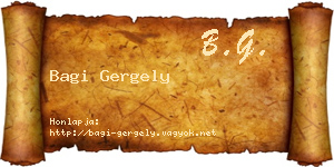 Bagi Gergely névjegykártya